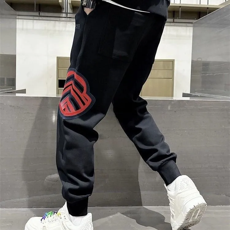 気質満点 着回し最強 存在感 スポーツ カジュアル プリント 春秋 ゆったり メンズ パンツ