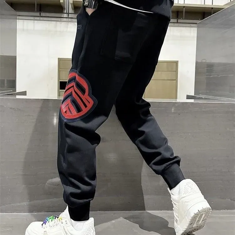 気質満点 着回し最強 存在感 スポーツ カジュアル プリント 春秋 ゆったり メンズ パンツ