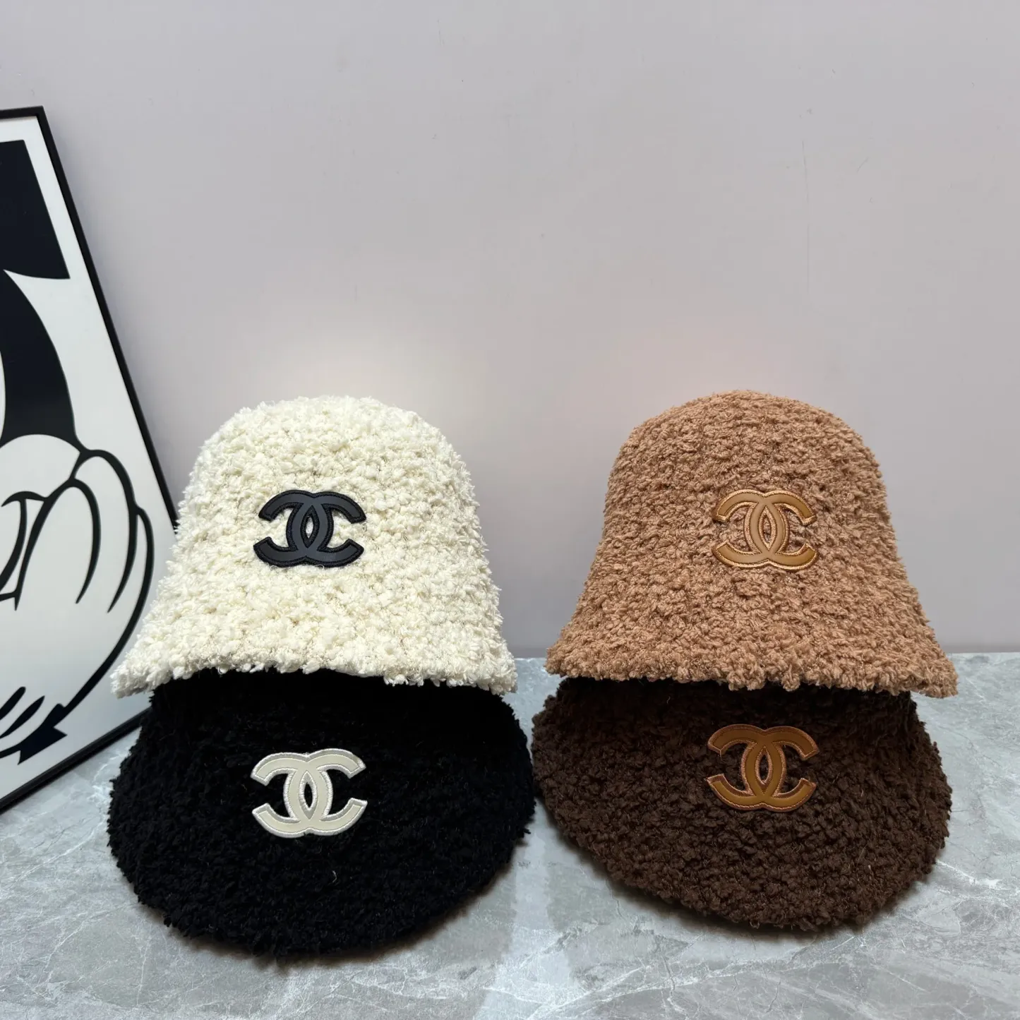 大人っぽ可愛い！暖か素材 ゆったりシルエット4カラー 帽子