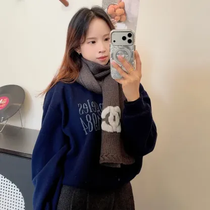 おすすめ 今季も大流行 上品 ファッション ウール 3カラー ニット生地 マフラー