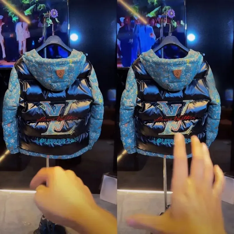 『M-4XL』好感度100％ 質感のいい クール フード付き 切り替え ダウンアウター