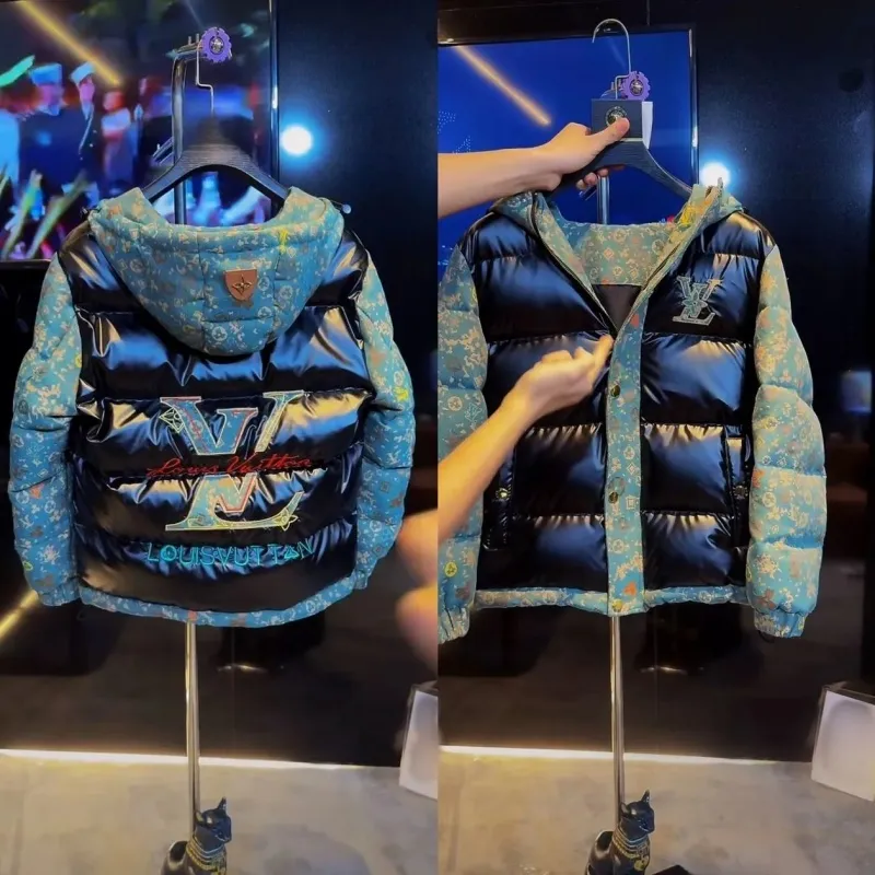 『M-4XL』好感度100％ 質感のいい クール フード付き 切り替え ダウンアウター