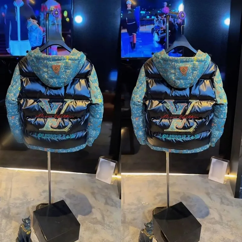 『M-4XL』好感度100％ 質感のいい クール フード付き 切り替え ダウンアウター