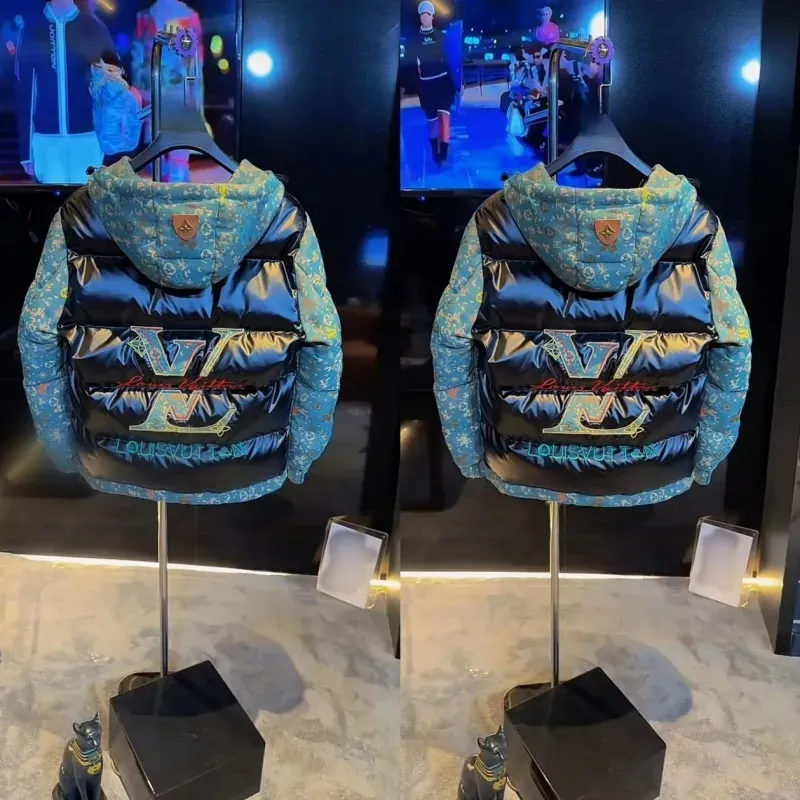 『M-4XL』好感度100％ 質感のいい クール フード付き 切り替え ダウンアウター