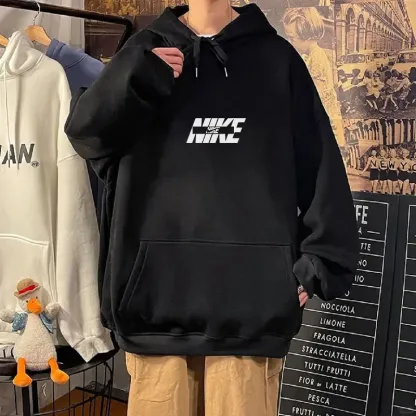 『M-4XL』大活躍 組み合わせやすい シンプル フード付き プリント パーカー