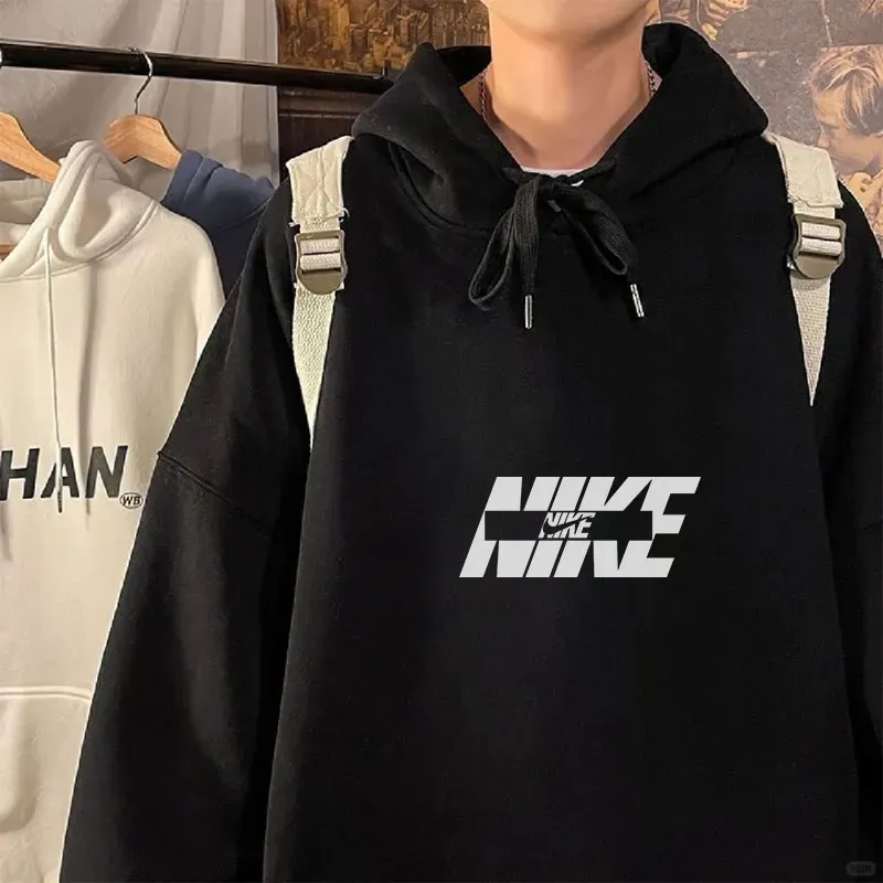 『M-4XL』大活躍 組み合わせやすい シンプル フード付き プリント パーカー