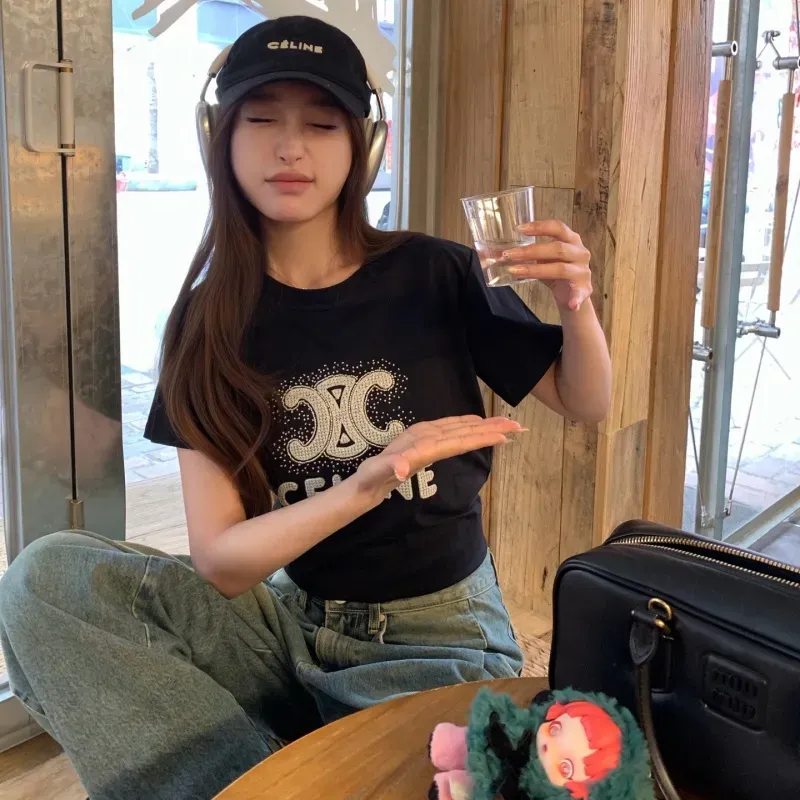 『S-L』話題沸騰中 快適 取り入れたい キレカジ 刺繍 ラウンドネック 半袖 Ｔシャツ