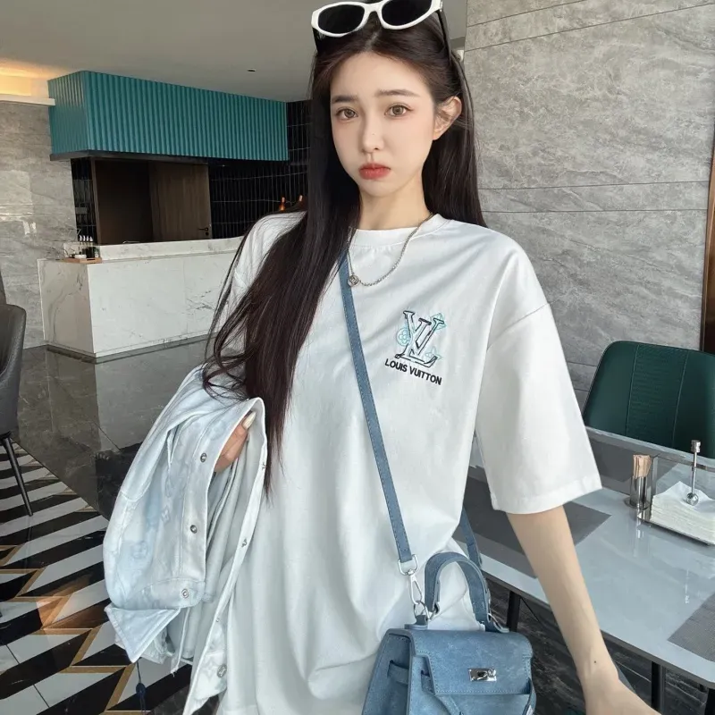 『S-L』人気爆発中 着回し最強 モード 快適 ラウンドネック 刺繍 半袖 Ｔシャツ
