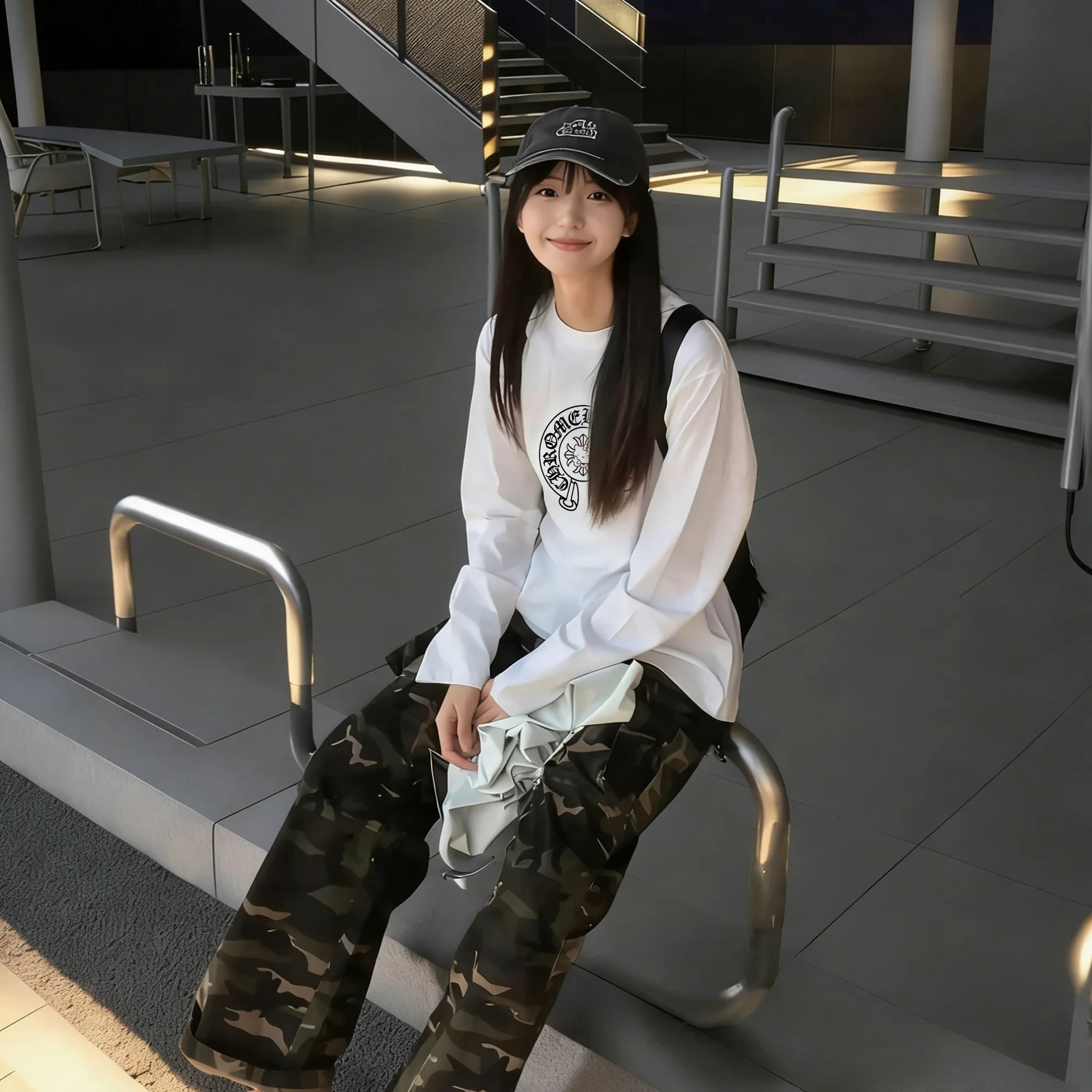 『S-5XL』話題沸騰中 快適 ストリート系 プリント 長袖Tシャツ