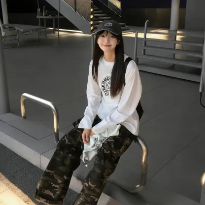 『S-5XL』話題沸騰中 快適 ストリート系 プリント 長袖Tシャツ
