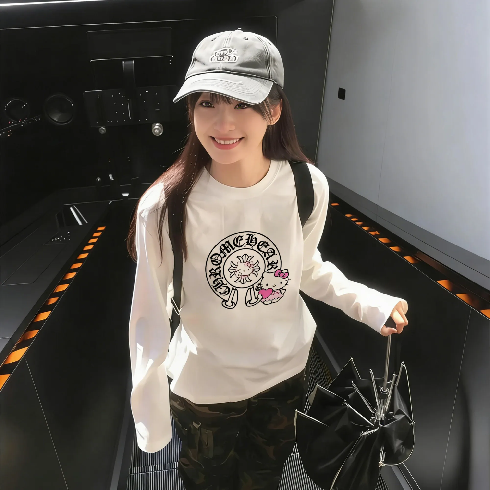 『S-5XL』話題沸騰中 快適 ストリート系 プリント 長袖Tシャツ