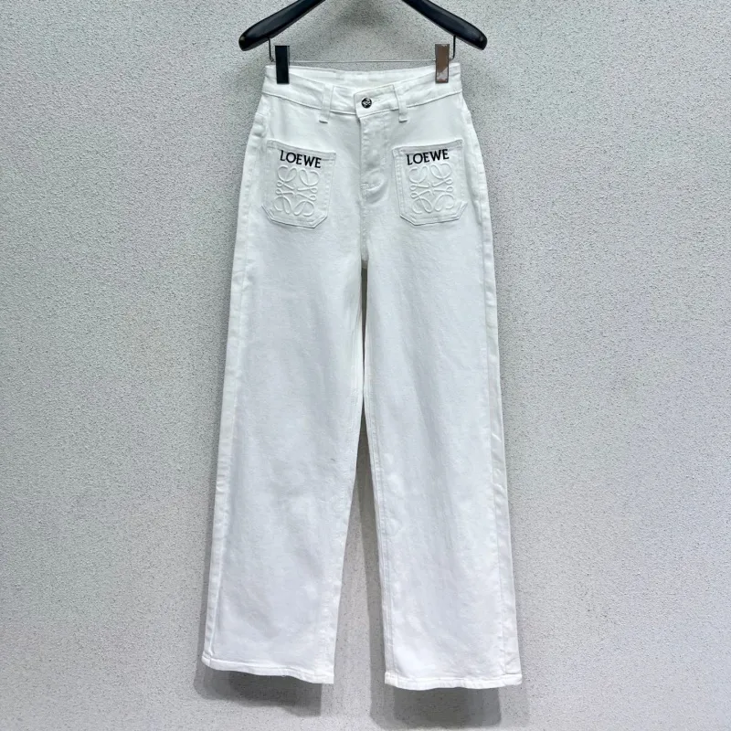 『S-L』人気爆発中 着回し最強 シンプル 刺繍 デニム パンツ