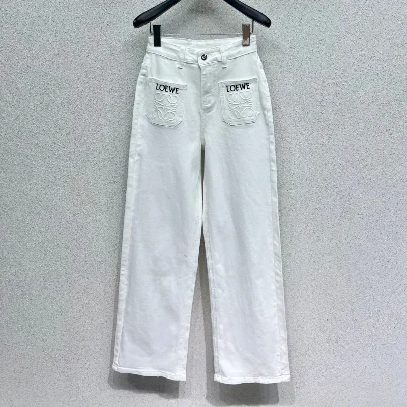 『S-L』人気爆発中 着回し最強 シンプル 刺繍 デニム パンツ