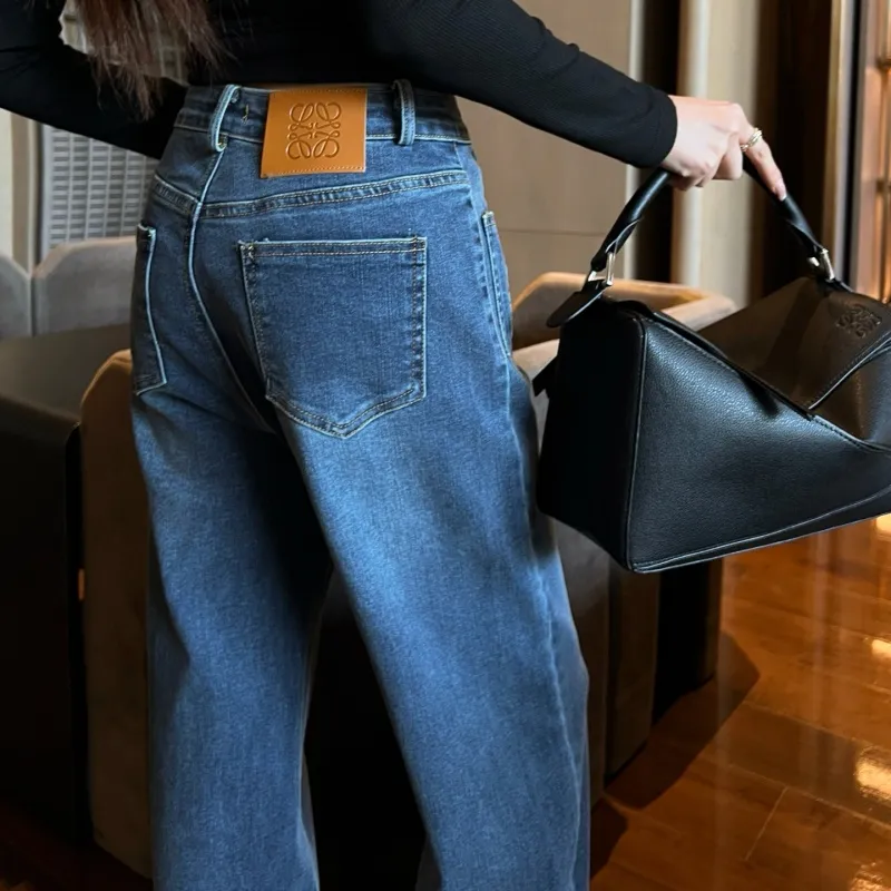 『S-L』人気爆発中 着回し最強 シンプル 刺繍 デニム パンツ