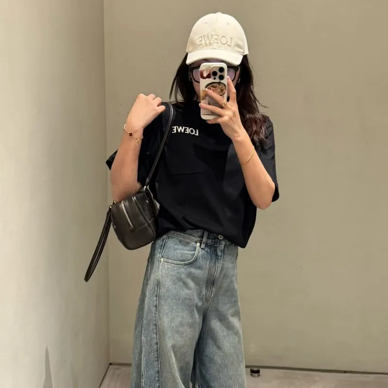 『S-L』大人の定番 合わせやすい ノームコア 刺繍 ポケット付き 半袖 Ｔシャツ