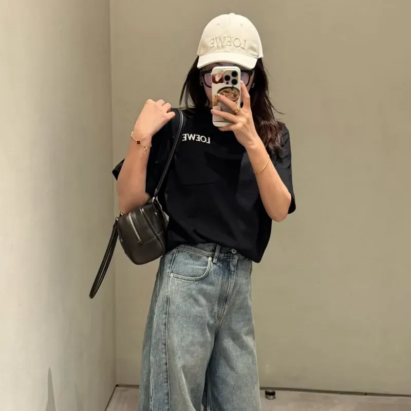『S-L』大人の定番 合わせやすい ノームコア 刺繍 ポケット付き 半袖 Ｔシャツ