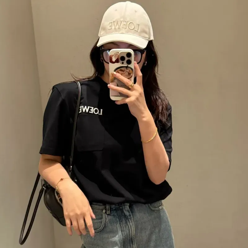 『S-L』大人の定番 合わせやすい ノームコア 刺繍 ポケット付き 半袖 Ｔシャツ