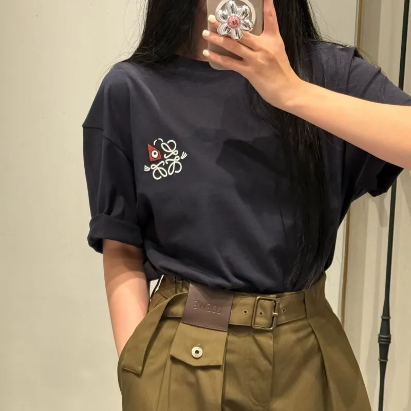 『S-L』好感度100％ 質感のいい カジュアル 男女兼用 刺繍 キュート 半袖 Ｔシャツ