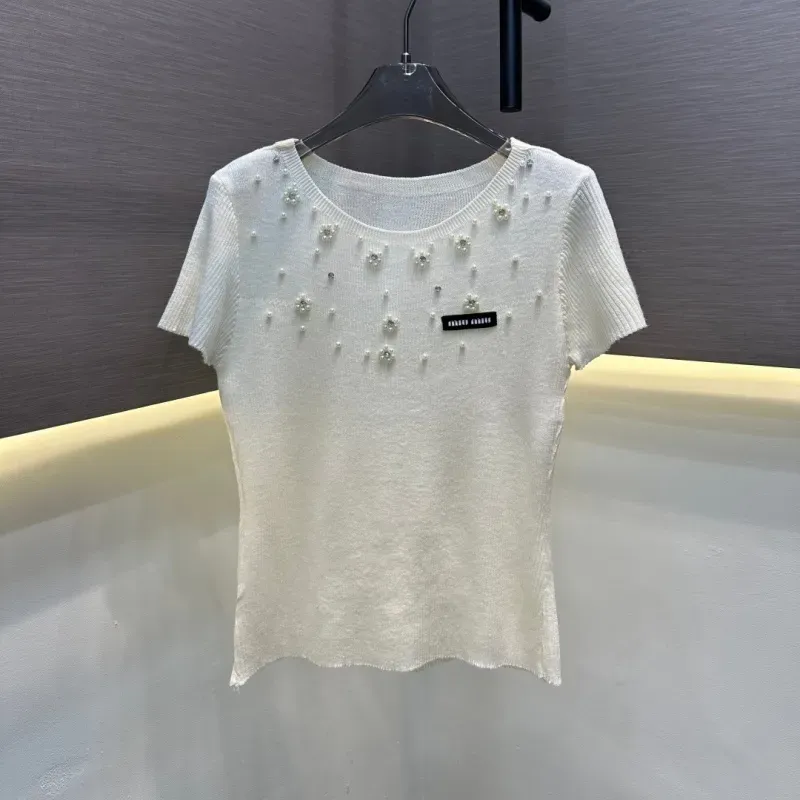『フリーサイズ』人気上昇中 売れ筋 手触り良く モード パール 半袖 Ｔシャツ