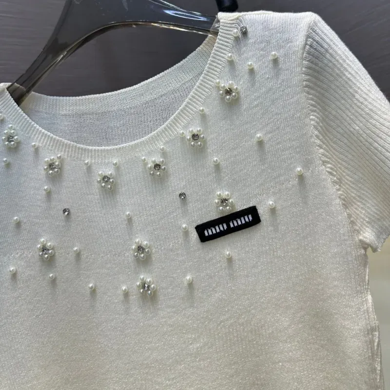 『フリーサイズ』人気上昇中 売れ筋 手触り良く モード パール 半袖 Ｔシャツ