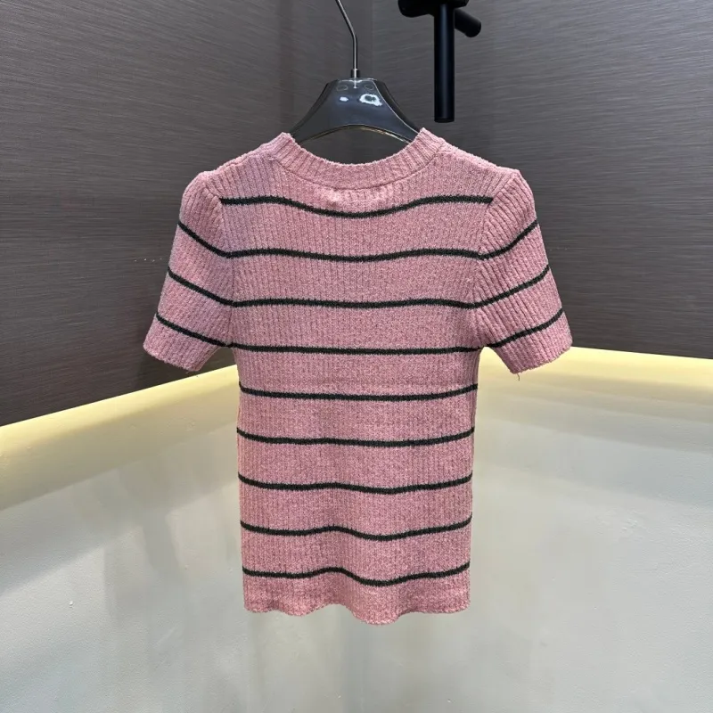 『フリーサイズ』NO.1人気 優しい雰囲気 モード ボーダー柄 半袖 Ｔシャツ