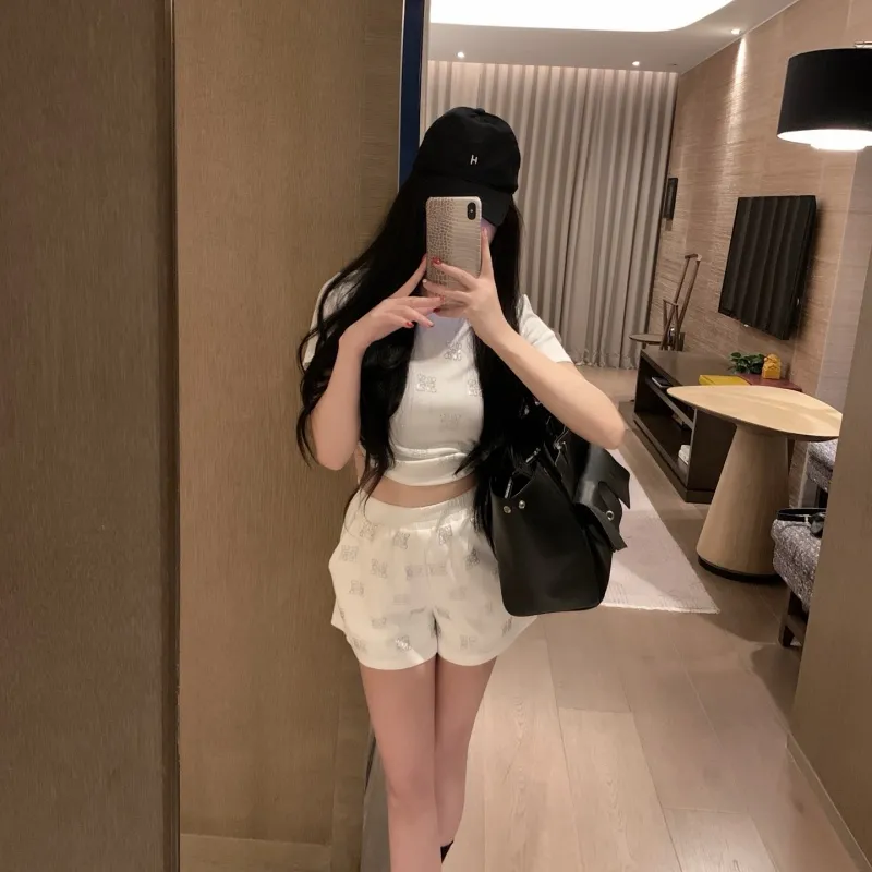 『S-L』NO.1人気 優しい雰囲気 ファッション ホットフィックス ストーン セットアップ