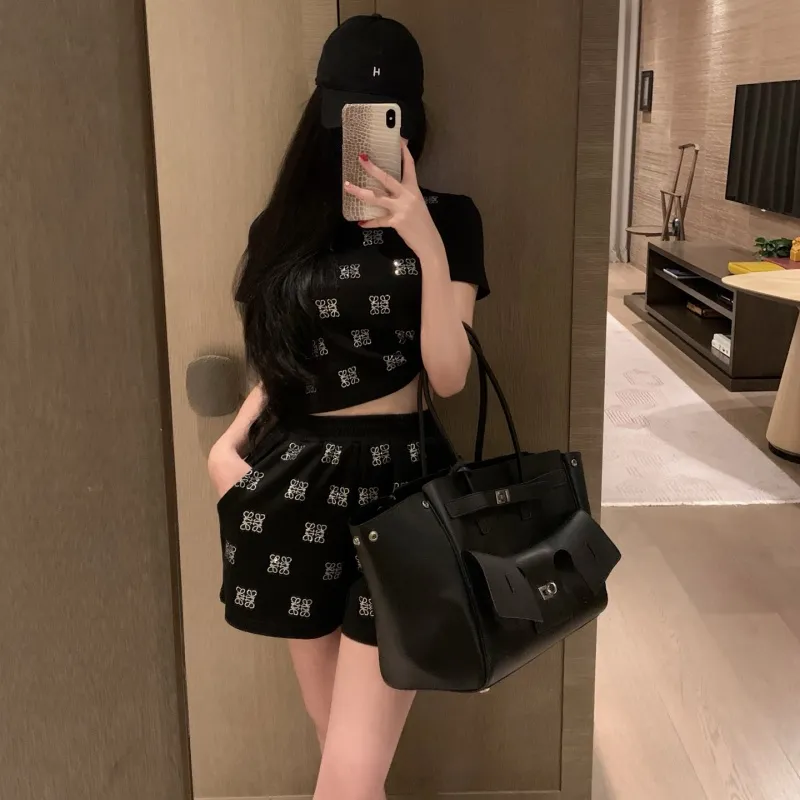 『S-L』NO.1人気 優しい雰囲気 ファッション ホットフィックス ストーン セットアップ