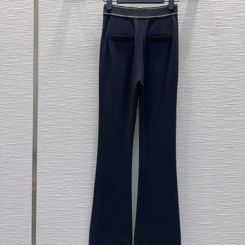 『S-L』好感度100％ 大人の定番 合わせやすい モード ハイウエスト ストレッチ パンツ