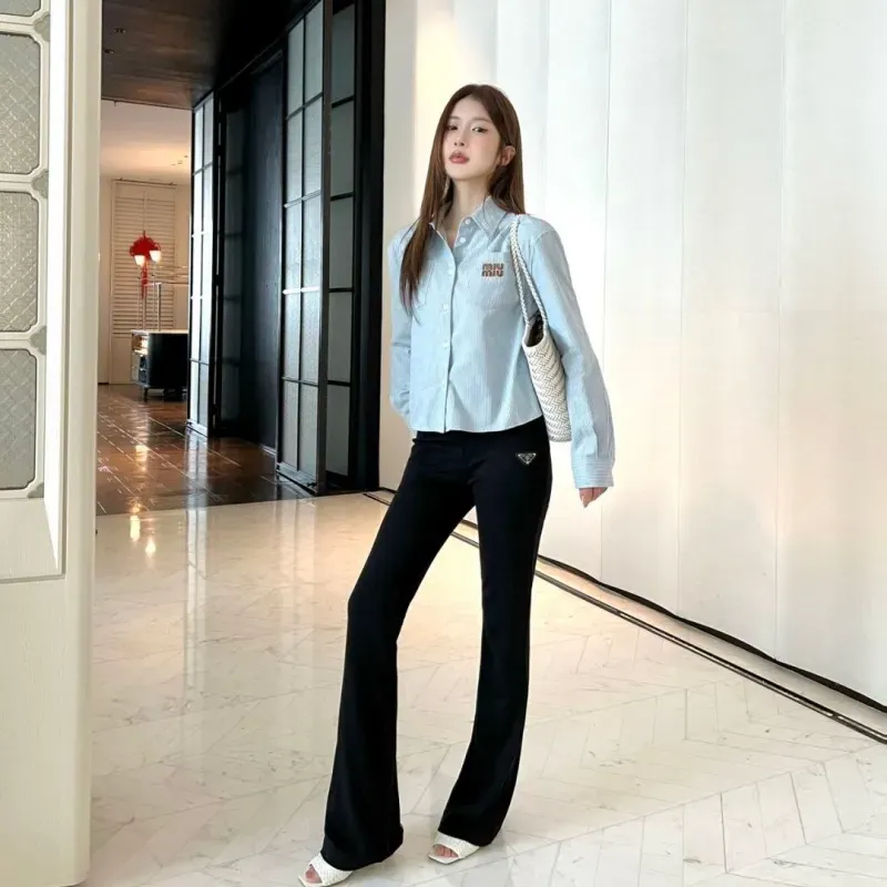 『S-L』好感度100％ 大人の定番 合わせやすい モード ハイウエスト ストレッチ パンツ