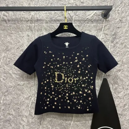 『フリーサイズ』大注目 高級感 組み合わせやすい モード 刺繍 プルオーバー 半袖 Ｔシャツ
