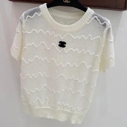 『フリーサイズ』大活躍 超人気商品 大人の定番 フェミニン ニット 半袖 Ｔシャツ