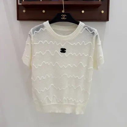 『フリーサイズ』大活躍 超人気商品 大人の定番 フェミニン ニット 半袖 Ｔシャツ