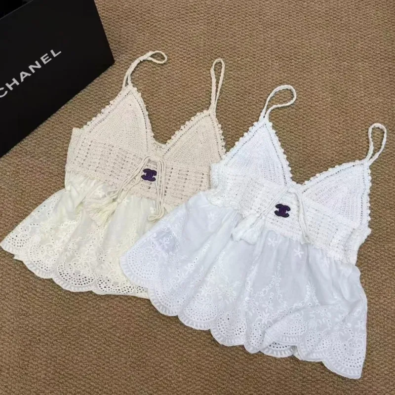 『S-L』好感度UP 最愛の一着 セレブリティ 透かし彫り キャミソール トップス