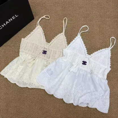 『S-L』好感度UP 最愛の一着 セレブリティ 透かし彫り キャミソール トップス