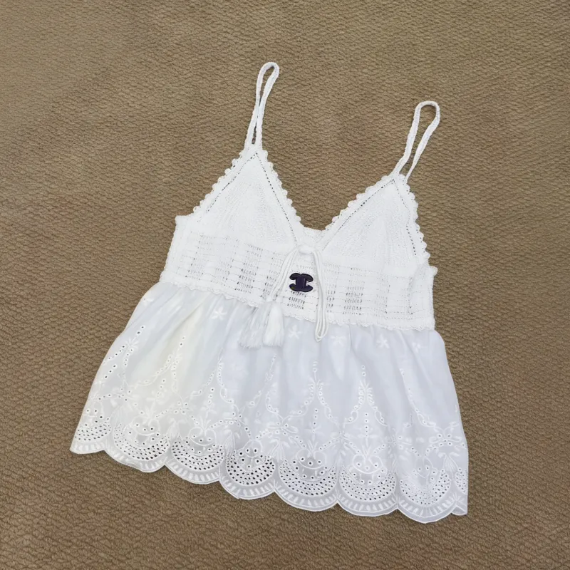『S-L』好感度UP 最愛の一着 セレブリティ 透かし彫り キャミソール トップス