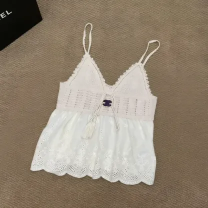 『S-L』好感度UP 最愛の一着 セレブリティ 透かし彫り キャミソール トップス