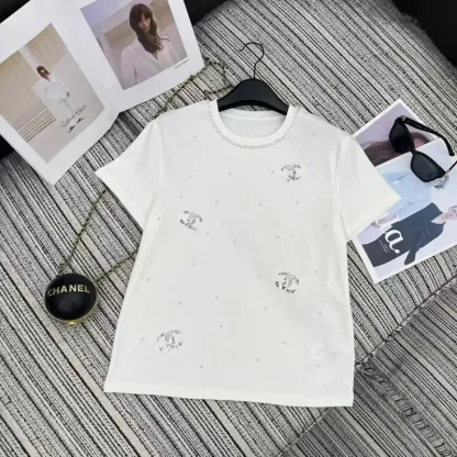 『S-L』売れ切れ必至 魅力的 キレカジ スパンコール 半袖 Ｔシャツ