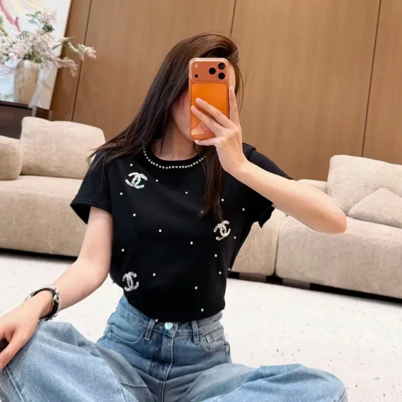 『S-L』売れ切れ必至 魅力的 キレカジ スパンコール 半袖 Ｔシャツ