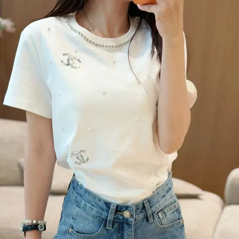 『S-L』売れ切れ必至 魅力的 キレカジ スパンコール 半袖 Ｔシャツ