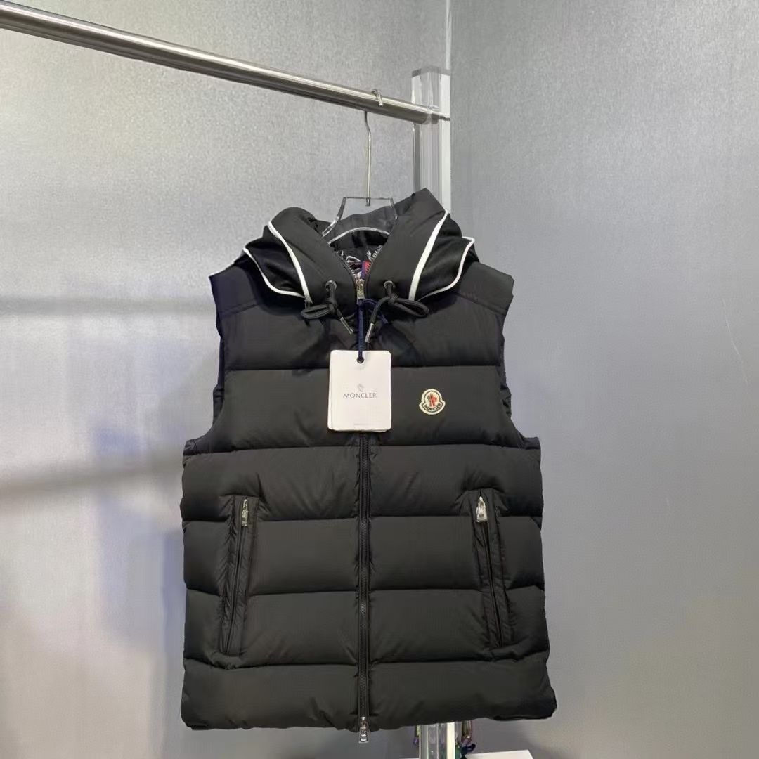 冬用ダウンベスト、フード付きショートジャケット、暖かいダウンジャケット