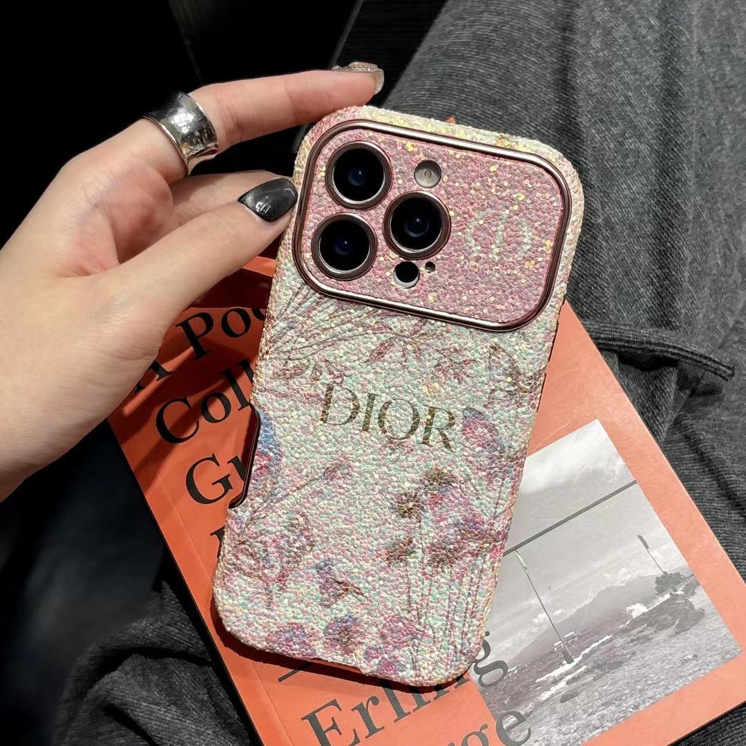 人気のトレンドブランド、スパンコールフラワー柄iPhone用スマホケース