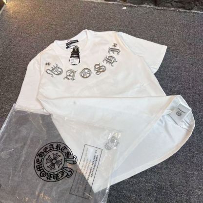 『S-4XL』新作サマースタイル 3D刺繍入りレザー風トレンドTシャツ 半袖