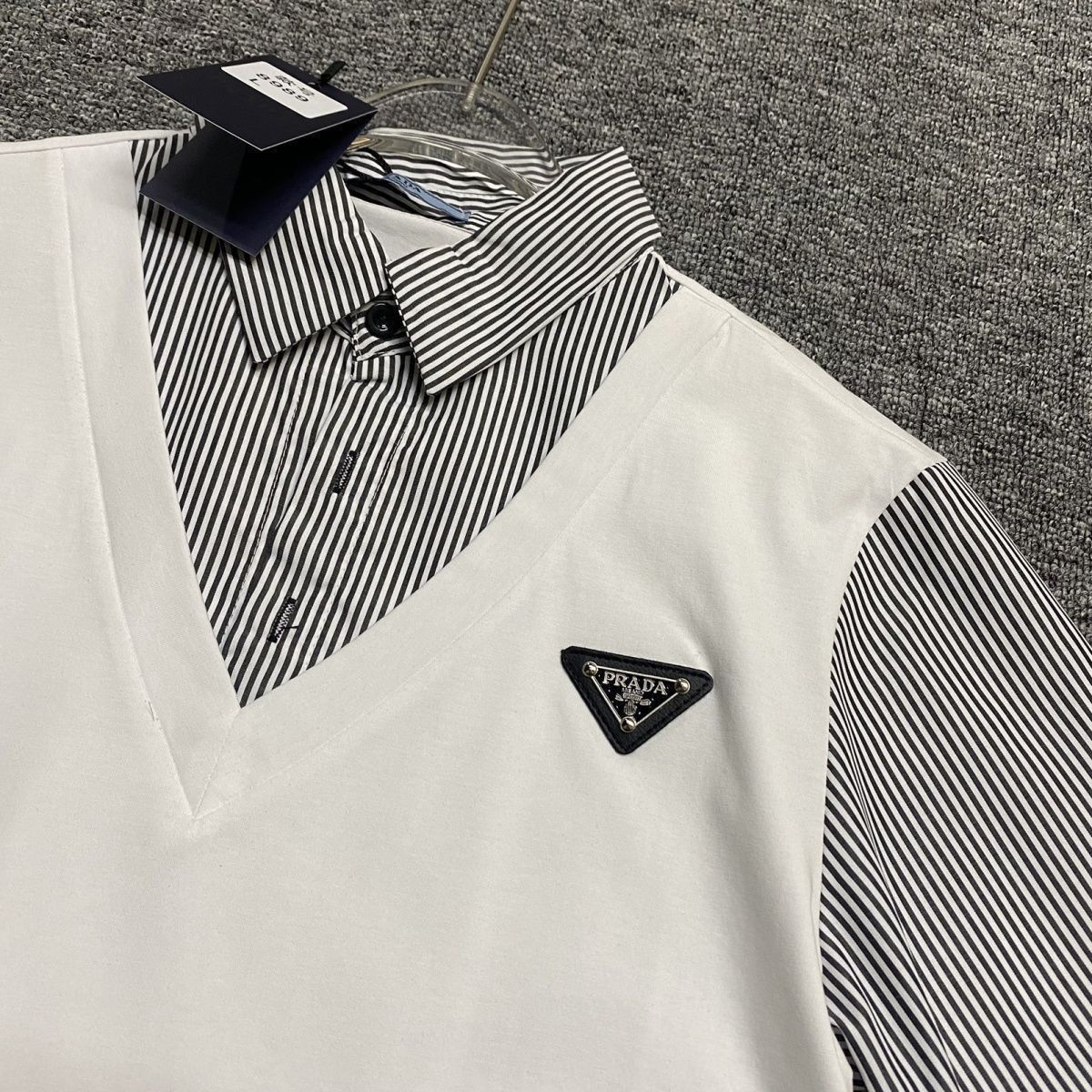 『L-5XL』夏にぴったりのストライプ柄半袖Tシャツ 着回し力抜群で男女兼用