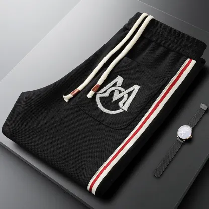 メンズ ライトラグジュアリー スポーツカジュアルパンツ 秋冬 スリムフィット ストレートレッグ スウェットパンツ