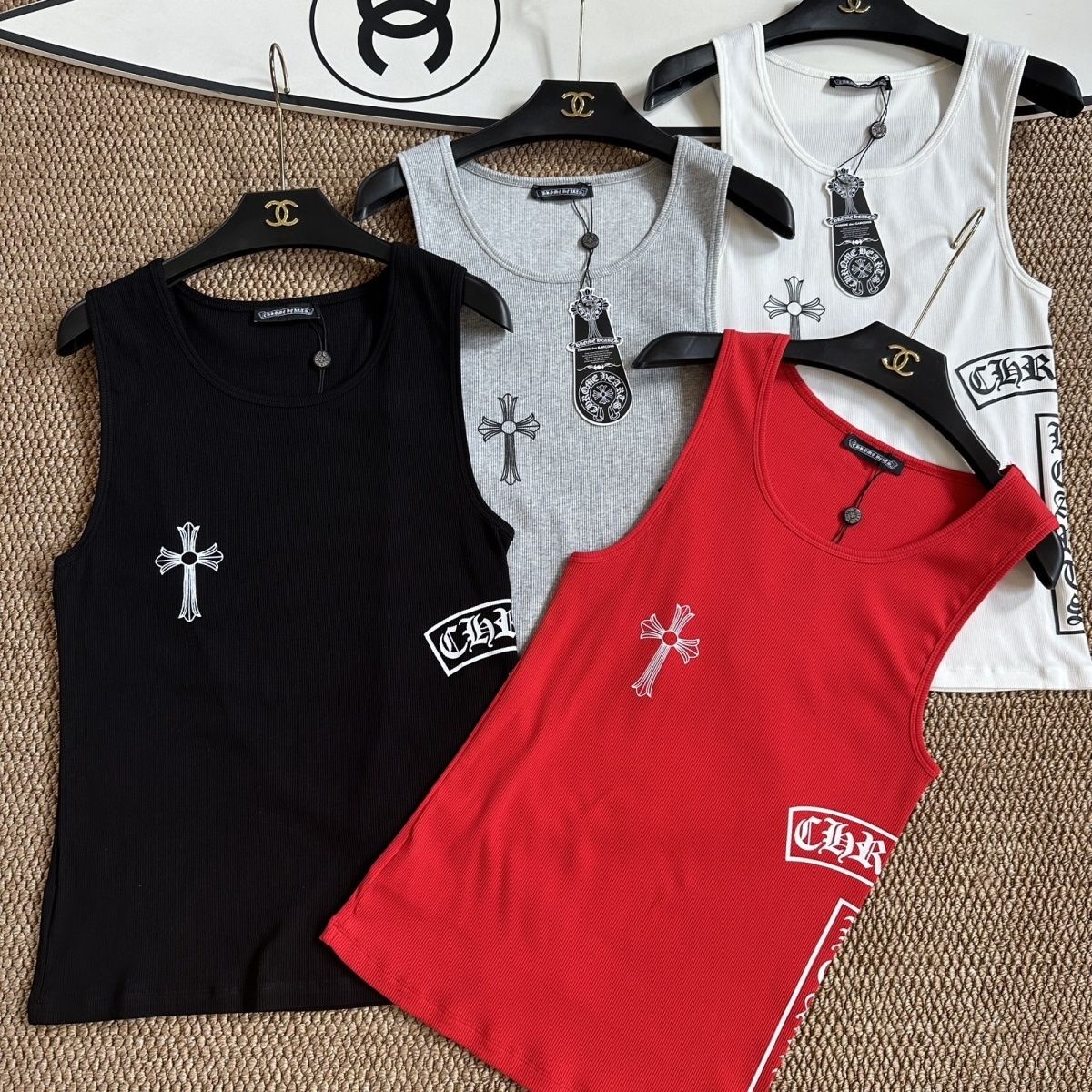 『S-XL』新作サマースリムフィットプリントノースリーブタンクトップ