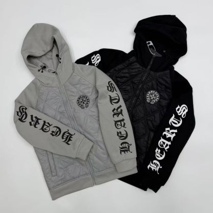 新しいユニセックスの刺繍入りコットンパッド入りジャケット、フード付き、ゆったりとした、カップル向けの暖かいコート。