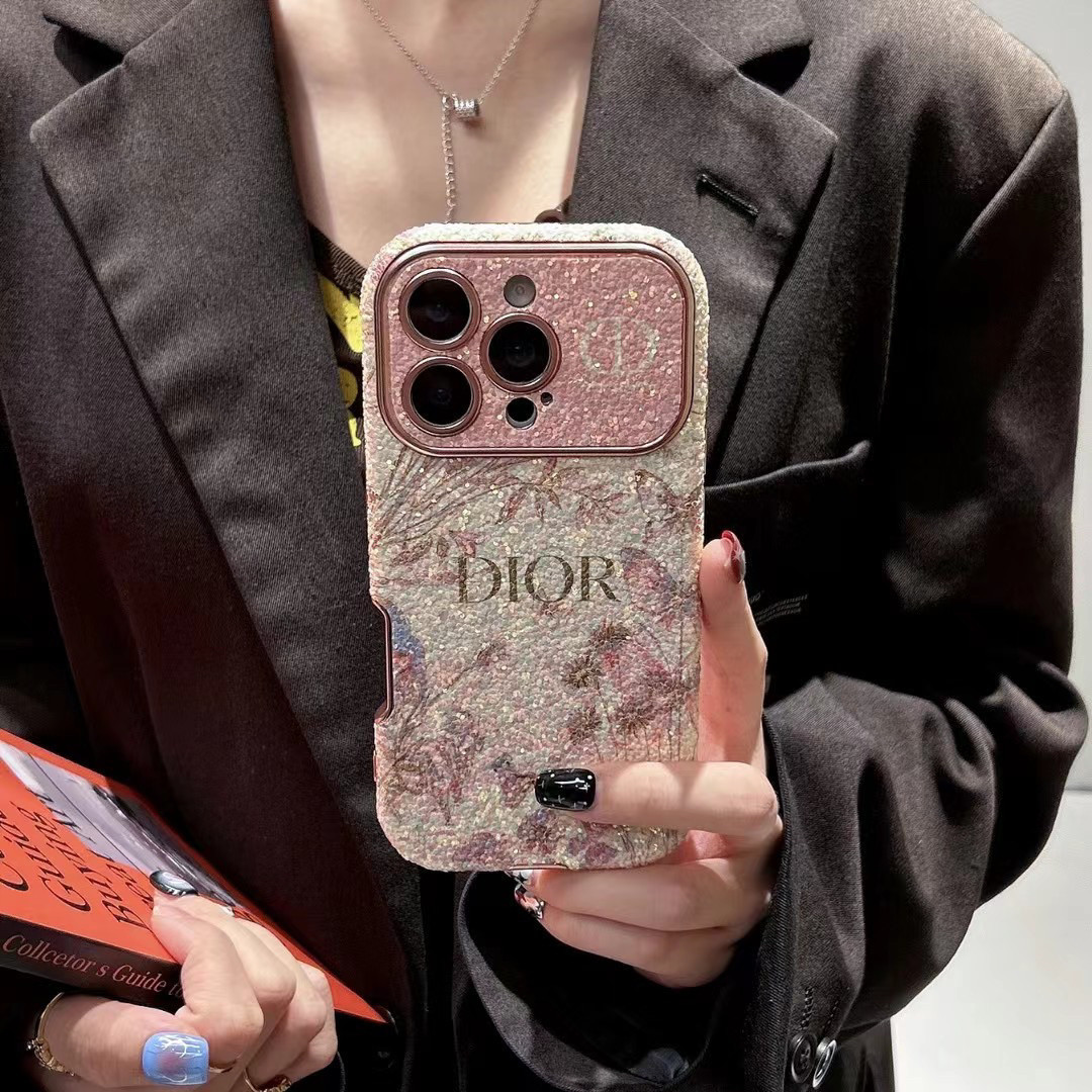 人気のトレンドブランド、スパンコールフラワー柄iPhone用スマホケース