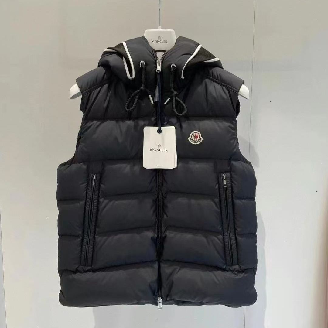 冬用ダウンベスト、フード付きショートジャケット、暖かいダウンジャケット