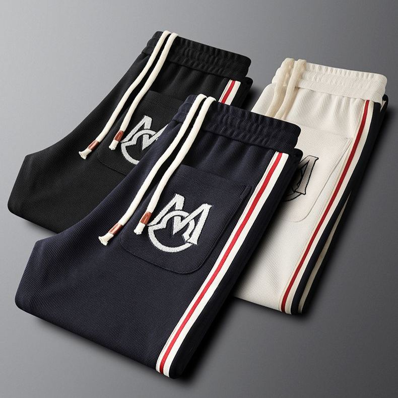 メンズ ライトラグジュアリー スポーツカジュアルパンツ 秋冬 スリムフィット ストレートレッグ スウェットパンツ