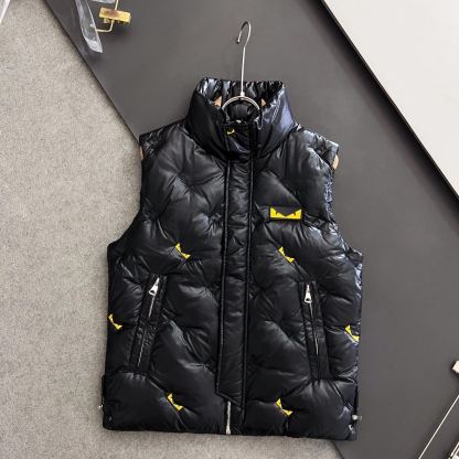 メンズダウンベスト、スタイリッシュなスタンドカラー、秋冬用の暖かいアウター